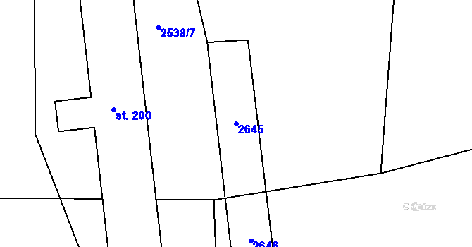 Parcela st. 2645 v KÚ Václavice u Benešova, Katastrální mapa