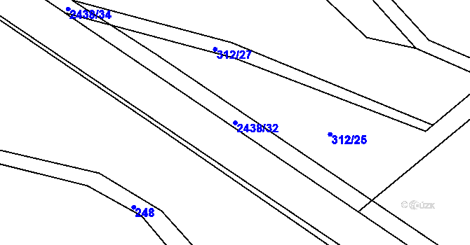 Parcela st. 2438/32 v KÚ Václavice u Benešova, Katastrální mapa