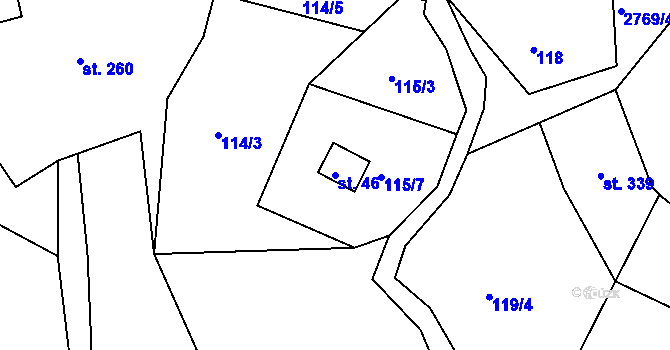Parcela st. 46 v KÚ Václavice u Hrádku nad Nisou, Katastrální mapa