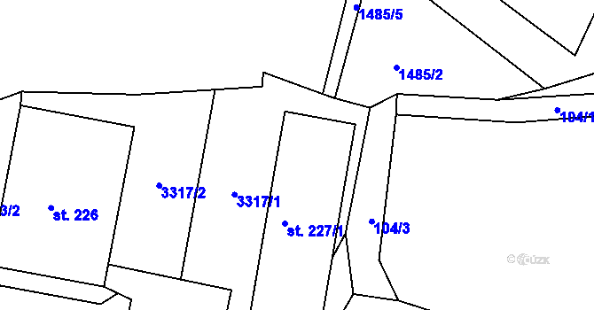Parcela st. 227/3 v KÚ Václavice u Hrádku nad Nisou, Katastrální mapa