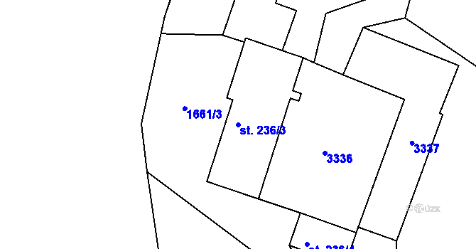 Parcela st. 236/3 v KÚ Václavice u Hrádku nad Nisou, Katastrální mapa