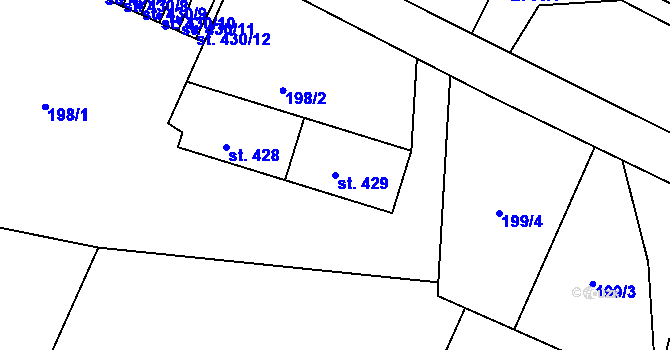 Parcela st. 429 v KÚ Václavice u Hrádku nad Nisou, Katastrální mapa