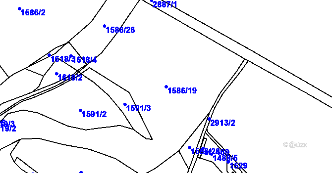 Parcela st. 1586/19 v KÚ Václavice u Hrádku nad Nisou, Katastrální mapa