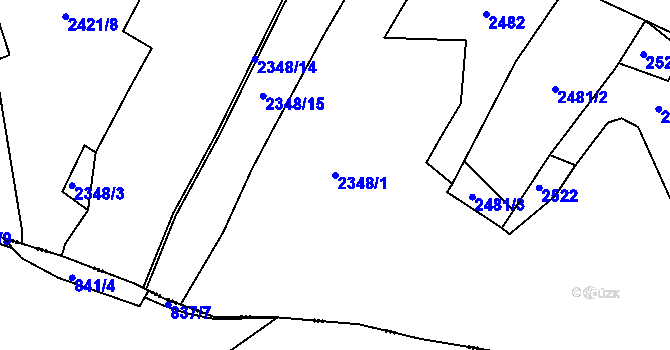 Parcela st. 2348/1 v KÚ Václavice u Hrádku nad Nisou, Katastrální mapa