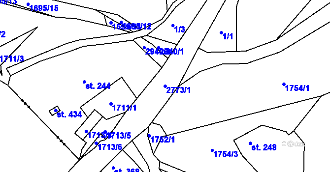 Parcela st. 2773/1 v KÚ Václavice u Hrádku nad Nisou, Katastrální mapa