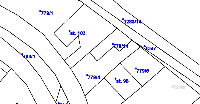 Parcela st. 97 v KÚ Václavov u Zábřeha, Katastrální mapa