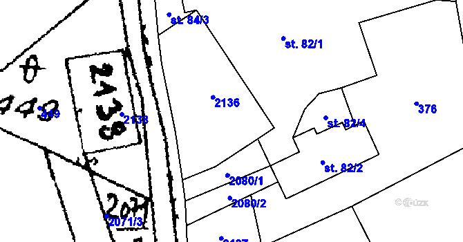 Parcela st. 82/3 v KÚ Dolní Václavov, Katastrální mapa