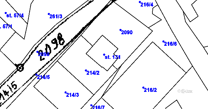 Parcela st. 131 v KÚ Dolní Václavov, Katastrální mapa