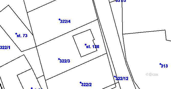 Parcela st. 138 v KÚ Dolní Václavov, Katastrální mapa