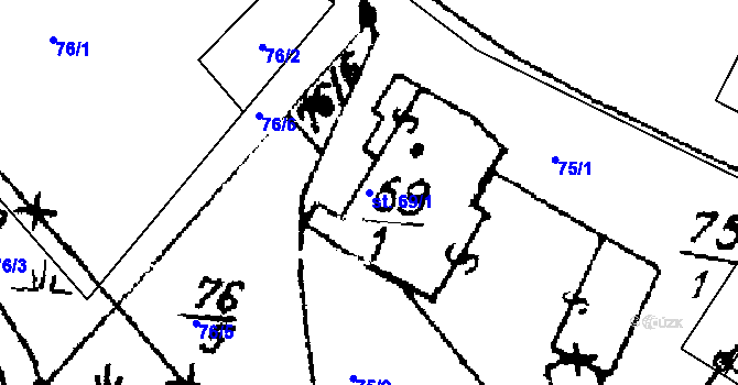 Parcela st. 69/1 v KÚ Horní Václavov, Katastrální mapa