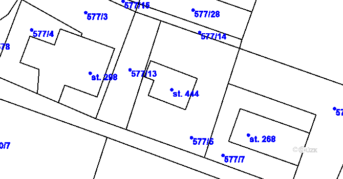 Parcela st. 444 v KÚ Václavovice u Frýdku-Místku, Katastrální mapa