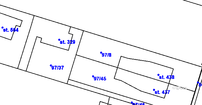 Parcela st. 97/8 v KÚ Václavovice u Frýdku-Místku, Katastrální mapa