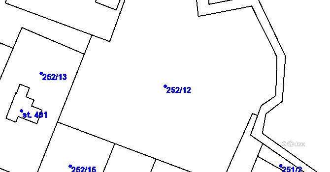 Parcela st. 252/12 v KÚ Václavovice u Frýdku-Místku, Katastrální mapa