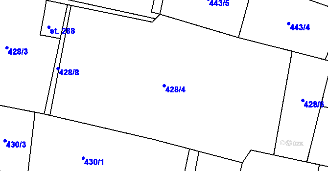 Parcela st. 428/4 v KÚ Václavovice u Frýdku-Místku, Katastrální mapa