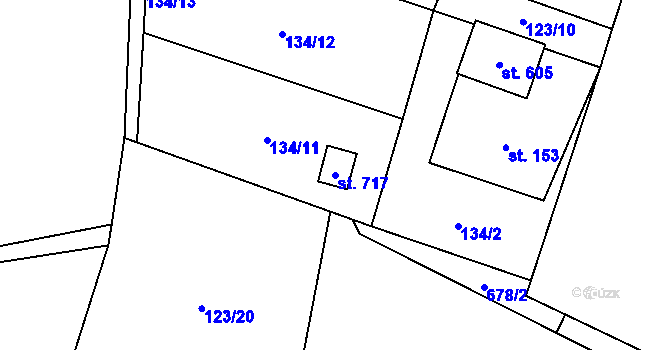 Parcela st. 717 v KÚ Václavovice u Frýdku-Místku, Katastrální mapa