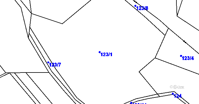 Parcela st. 123/1 v KÚ Mladíkov, Katastrální mapa
