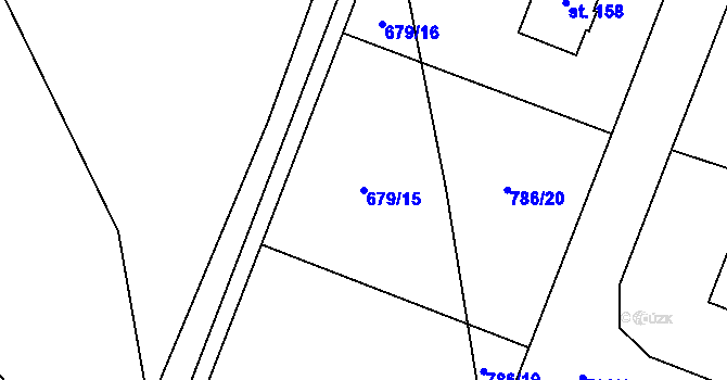 Parcela st. 679/15 v KÚ Vacov, Katastrální mapa