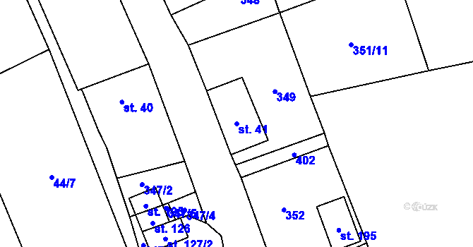 Parcela st. 41 v KÚ Vlkonice u Vacova, Katastrální mapa
