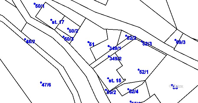 Parcela st. 16 v KÚ Vrbice u Vacova, Katastrální mapa