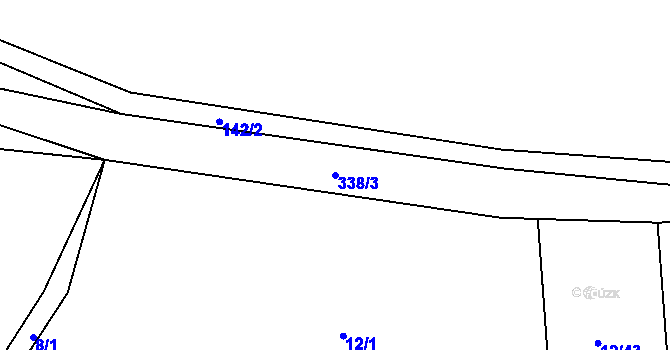 Parcela st. 338/3 v KÚ Vrbice u Vacova, Katastrální mapa