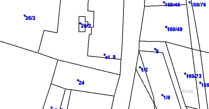Parcela st. 8 v KÚ Hamr nad Nežárkou, Katastrální mapa
