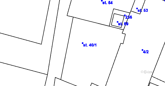 Parcela st. 40/1 v KÚ Hamr nad Nežárkou, Katastrální mapa