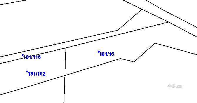 Parcela st. 181/16 v KÚ Hamr nad Nežárkou, Katastrální mapa