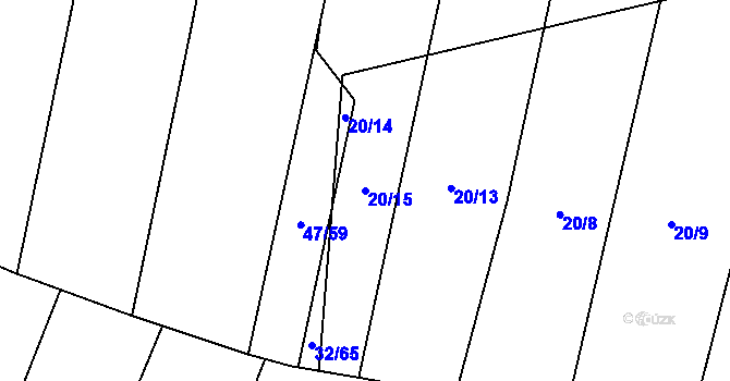 Parcela st. 20/15 v KÚ Hamr nad Nežárkou, Katastrální mapa