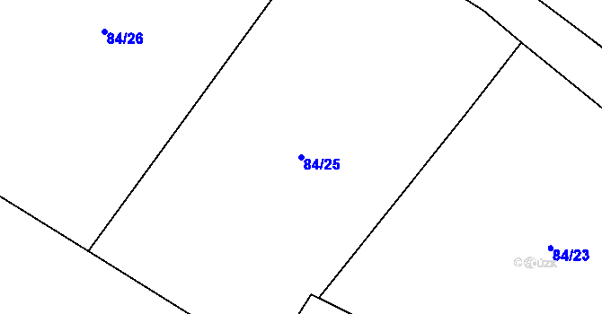 Parcela st. 84/25 v KÚ Hamr nad Nežárkou, Katastrální mapa