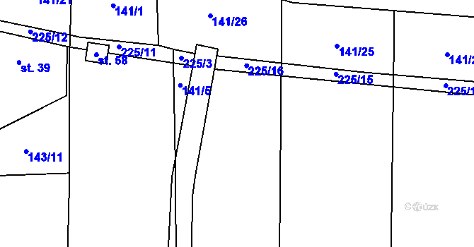 Parcela st. 143/33 v KÚ Hamr nad Nežárkou, Katastrální mapa