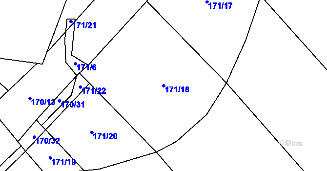 Parcela st. 171/18 v KÚ Hamr nad Nežárkou, Katastrální mapa