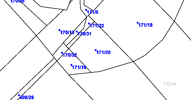 Parcela st. 171/20 v KÚ Hamr nad Nežárkou, Katastrální mapa