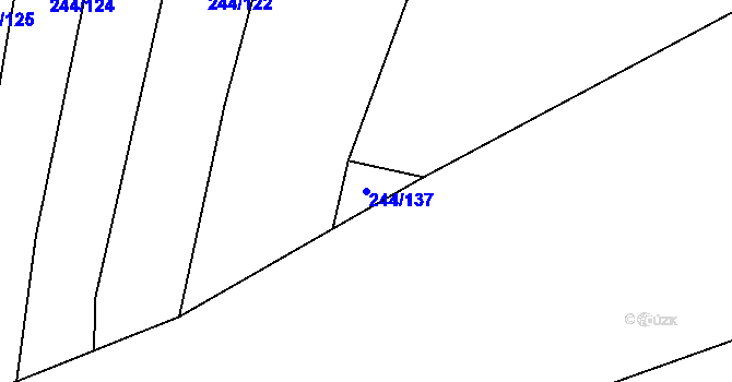 Parcela st. 244/137 v KÚ Val u Veselí nad Lužnicí, Katastrální mapa