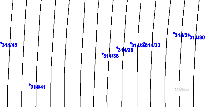 Parcela st. 314/36 v KÚ Val u Veselí nad Lužnicí, Katastrální mapa