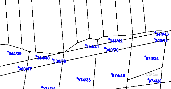 Parcela st. 344/41 v KÚ Val u Veselí nad Lužnicí, Katastrální mapa