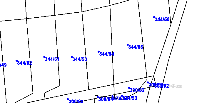 Parcela st. 344/54 v KÚ Val u Veselí nad Lužnicí, Katastrální mapa