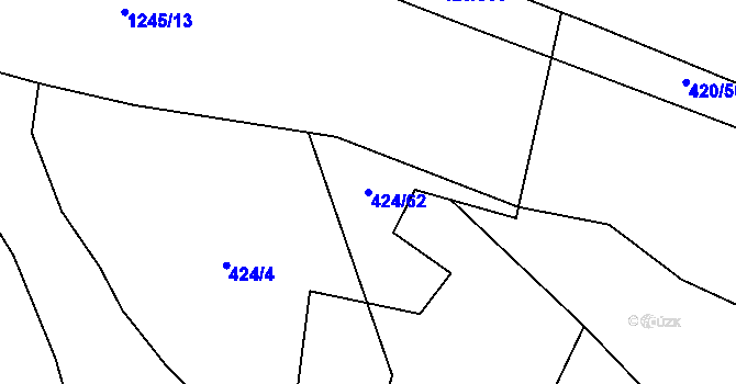Parcela st. 424/62 v KÚ Val u Veselí nad Lužnicí, Katastrální mapa