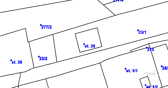 Parcela st. 28 v KÚ Chlístov u Dobrušky, Katastrální mapa