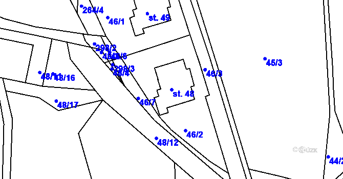 Parcela st. 48 v KÚ Chlístov u Dobrušky, Katastrální mapa