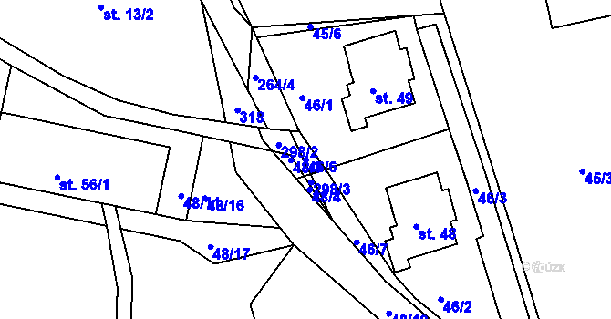 Parcela st. 46/6 v KÚ Chlístov u Dobrušky, Katastrální mapa