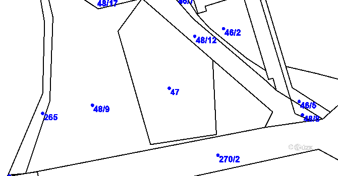 Parcela st. 47 v KÚ Chlístov u Dobrušky, Katastrální mapa