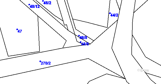 Parcela st. 48/8 v KÚ Chlístov u Dobrušky, Katastrální mapa