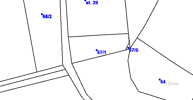 Parcela st. 57/1 v KÚ Chlístov u Dobrušky, Katastrální mapa