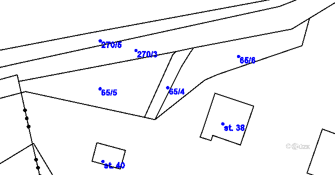 Parcela st. 65/4 v KÚ Chlístov u Dobrušky, Katastrální mapa