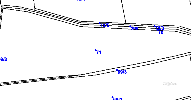 Parcela st. 71 v KÚ Chlístov u Dobrušky, Katastrální mapa