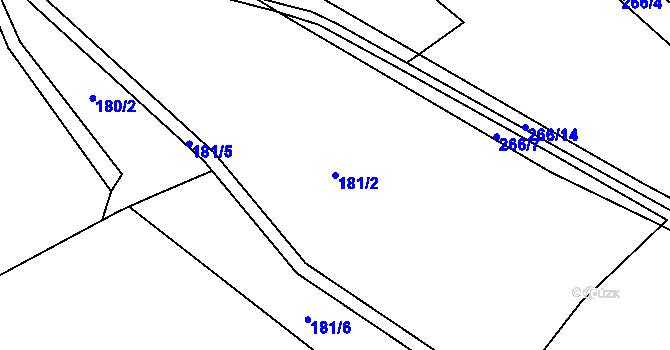 Parcela st. 181/2 v KÚ Chlístov u Dobrušky, Katastrální mapa