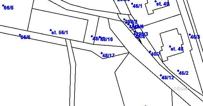 Parcela st. 48/17 v KÚ Chlístov u Dobrušky, Katastrální mapa