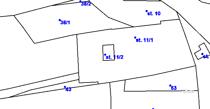 Parcela st. 11/2 v KÚ Provoz, Katastrální mapa