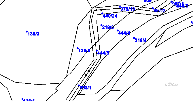 Parcela st. 444/5 v KÚ Provoz, Katastrální mapa