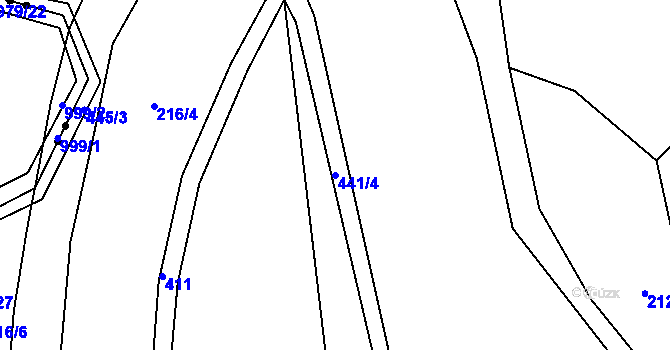 Parcela st. 441/4 v KÚ Provoz, Katastrální mapa